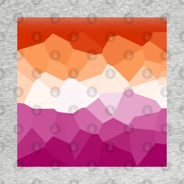 Lesbian Flag Geometric design subtle by Gedwolcraeft